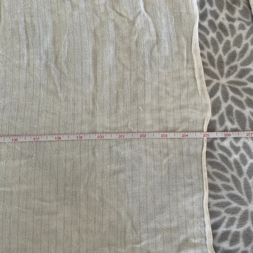 Soft Touch White Gold Striped Scarf‎ Fringe Edges Lightweight Preppy Soft Girl